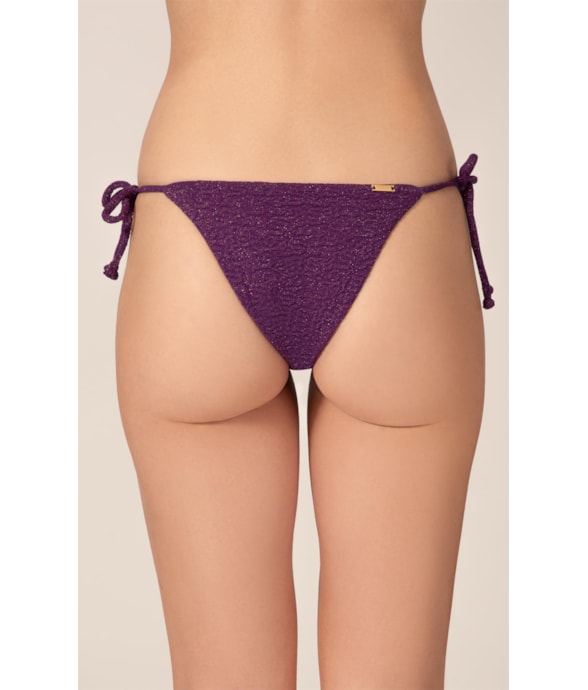 Calcinha Lacinho Rolotê Crepe Shine Roxo