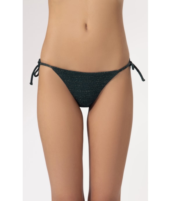 Calcinha Lacinho Rolotê Crepe Shine Verde Escuro