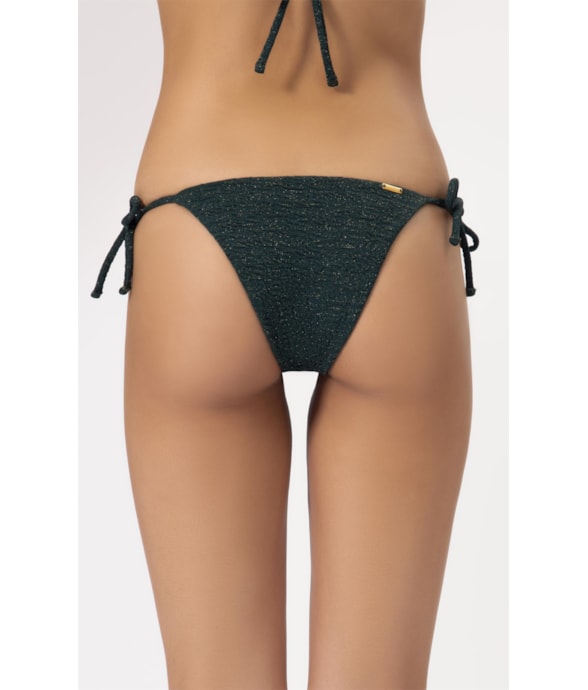 Calcinha Lacinho Rolotê Crepe Shine Verde Escuro