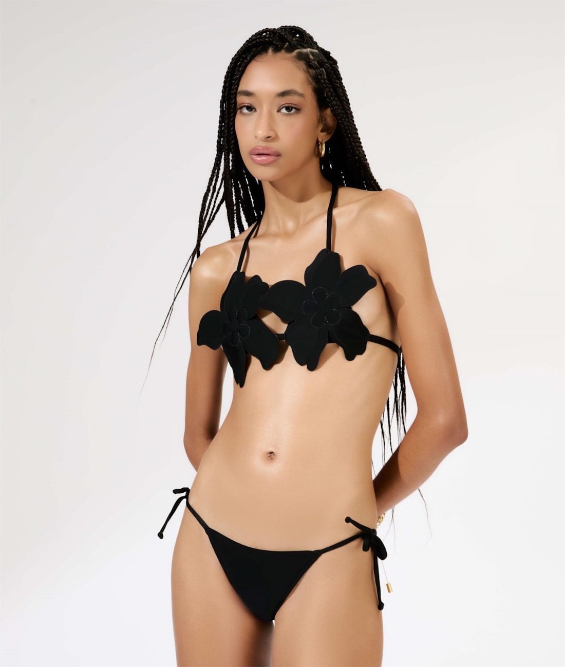 Calcinha Lacinho Rolotê Liso Blossom Preto
