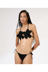 Calcinha Lacinho Rolotê Liso Blossom Preto