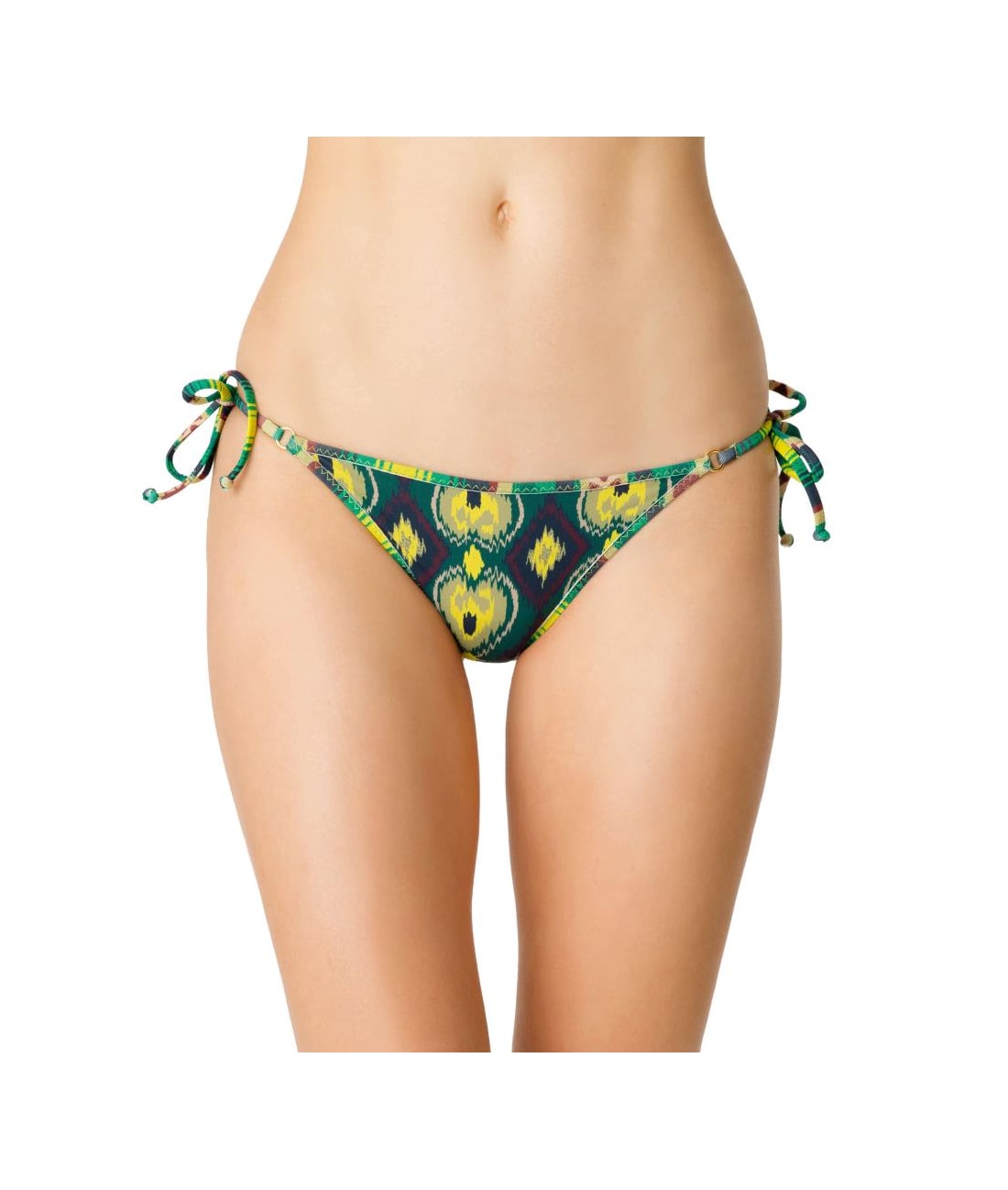 Calcinha Lacinho Viés Color Ikat Verde Escuro
