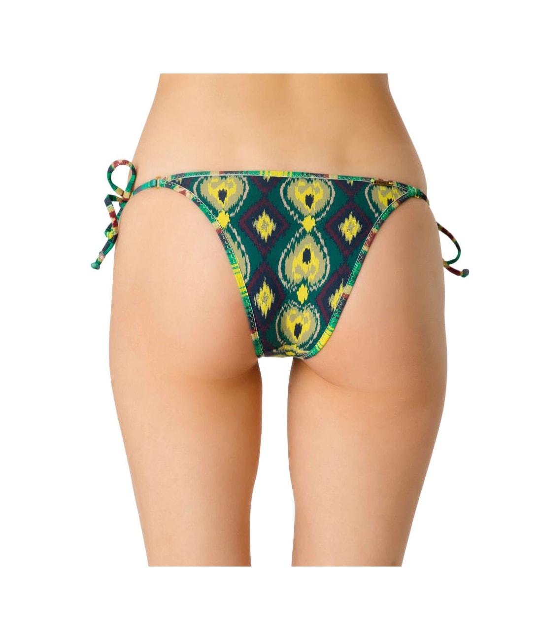 Calcinha Lacinho Viés Color Ikat Verde Escuro