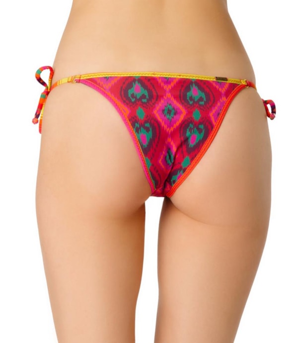 Calcinha Lacinho Vies Color Ikat Vermelho