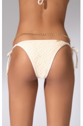 Calcinha Lacinho Viés Mesh Lurex Natural