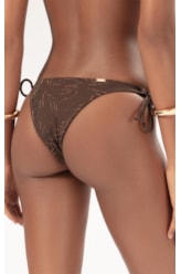 Calcinha Laco Estentido Jacquard Foliage Cafe
