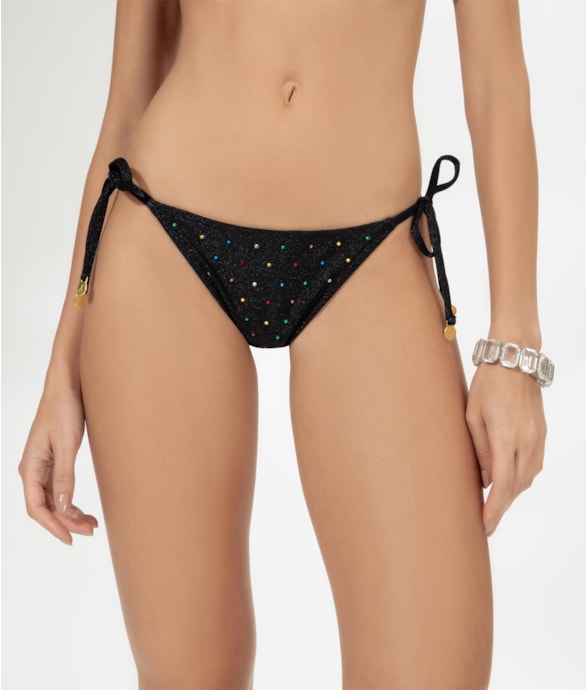 Calcinha Laço Mini Up Crystals By Swarovski Preto