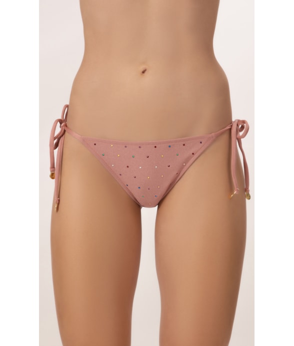 Calcinha Laço Mini Up Crystals By Swarovski Rosa Dusty
