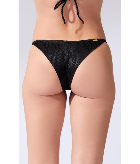 Calcinha Lateral Fina m Up Jacquard Laguna Preto