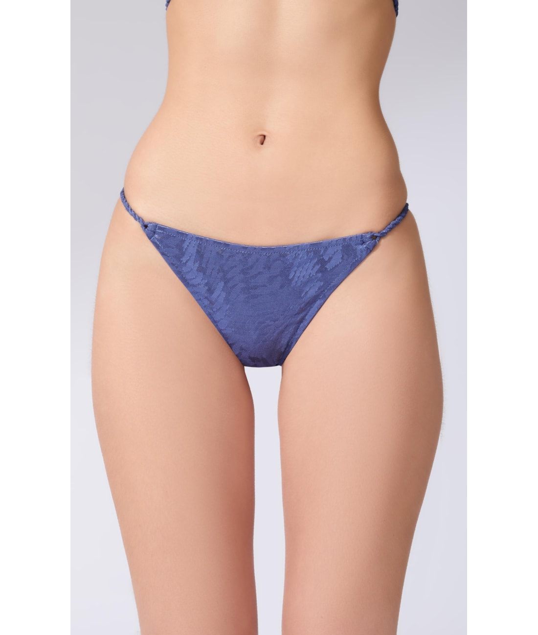 Calcinha Lateral Fina m Up Jacquard Laguna Purple Blue