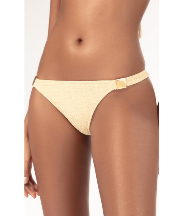 Calcinha Lateral Fina Mini Miracle Up Crepe Shine Amarelo Manteiga