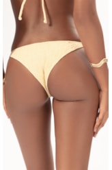 Calcinha Lateral Fina Mini Miracle Up Crepe Shine Amarelo Manteiga