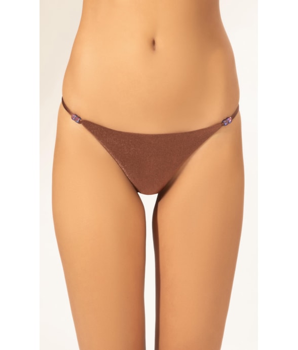 Calcinha Lateral Fina Mini Miracle Up Crystals By Swarovski Lumier Marrom