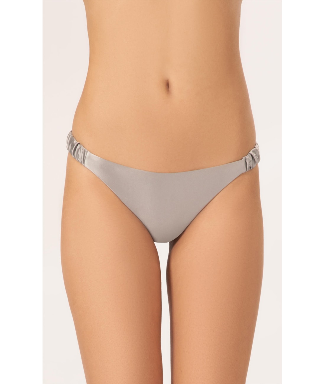 Calcinha Lateral Fina Mini Miracle Up Satin Skin Silver Gray