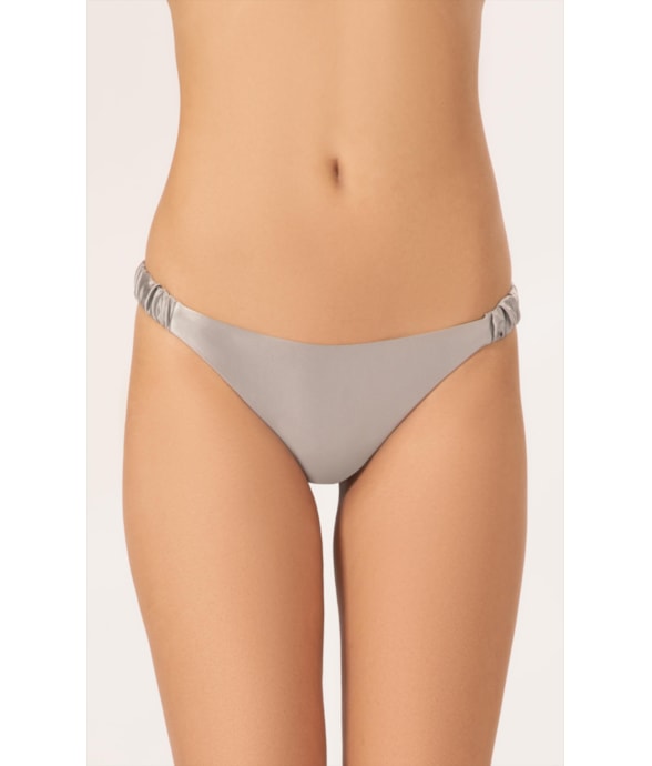 Calcinha Lateral Fina Mini Miracle Up Satin Skin Silver Gray