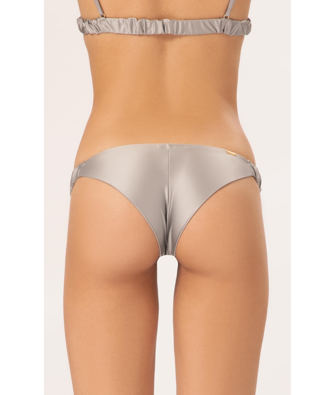 Calcinha Lateral Fina Mini Miracle Up Satin Skin Silver Gray