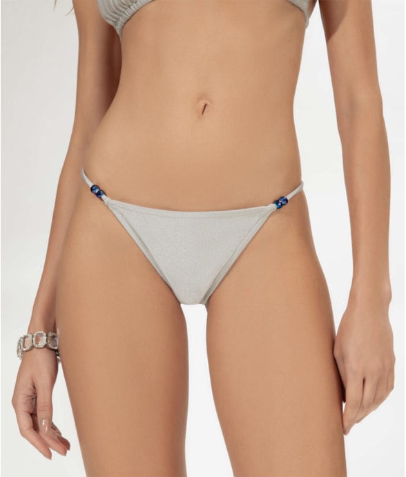 Calcinha Lateral Fina Up Crystals By Swarovski Lumier Cinza Claro