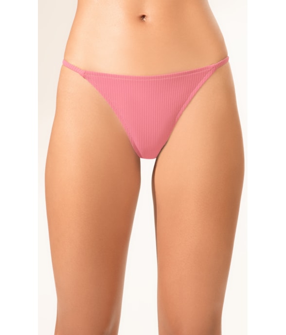 Calcinha Lateral Fininha Canelado Geo Rosa Velho