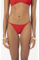 Calcinha Lateral Fininha Canelado Geo Vermelho