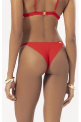 Calcinha Lateral Fininha Canelado Geo Vermelho