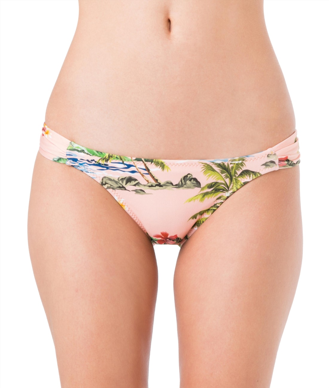Calcinha Lateral Franzida Aloha Rosa