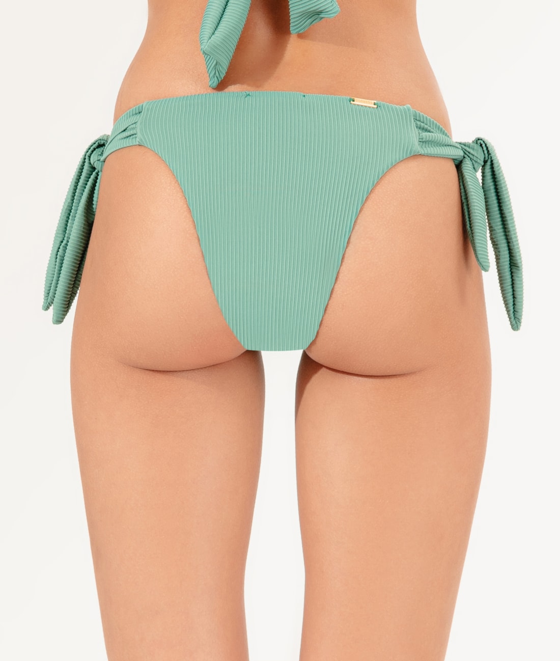 Calcinha Lenço Franzida Madras Verde Oliva