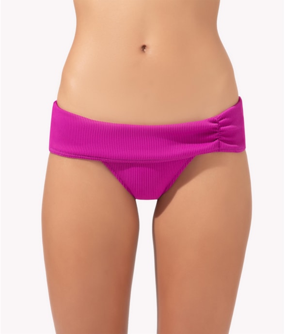 Calcinha Pala Larga Viés Madras Violeta