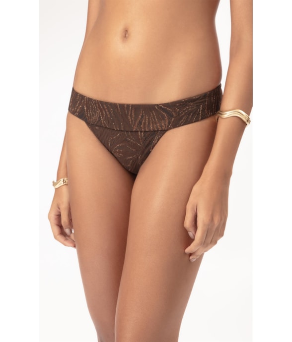 Calcinha Pala Miracle Jacquard Foliage Cafe