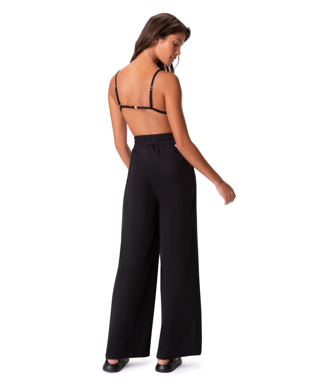 Calcinha Resort Reta Jersey Preto