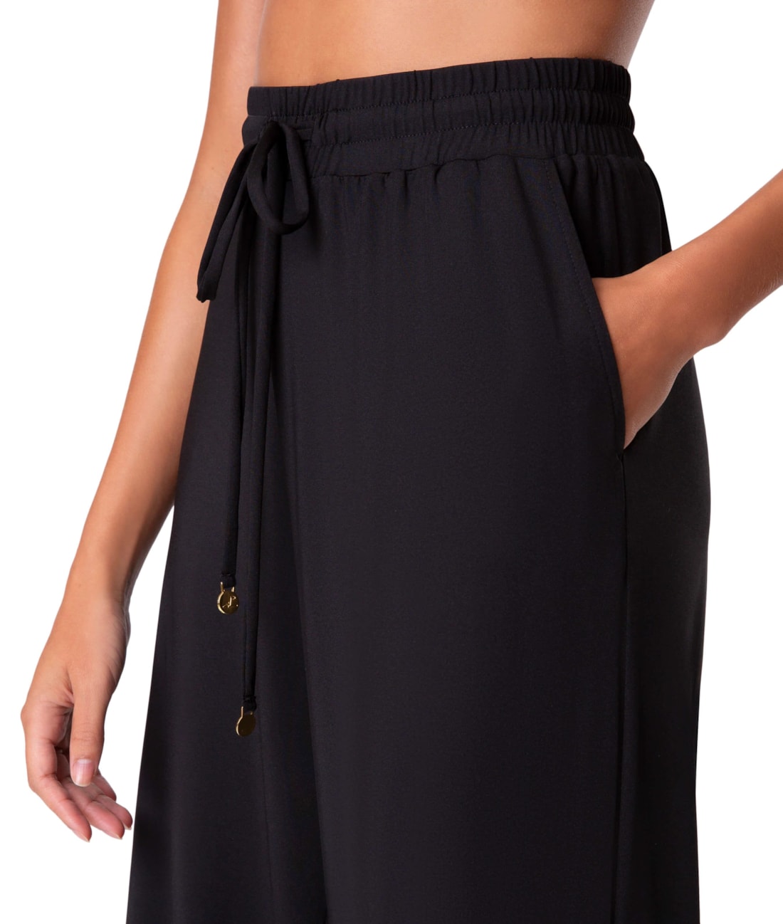 Calcinha Resort Reta Jersey Preto