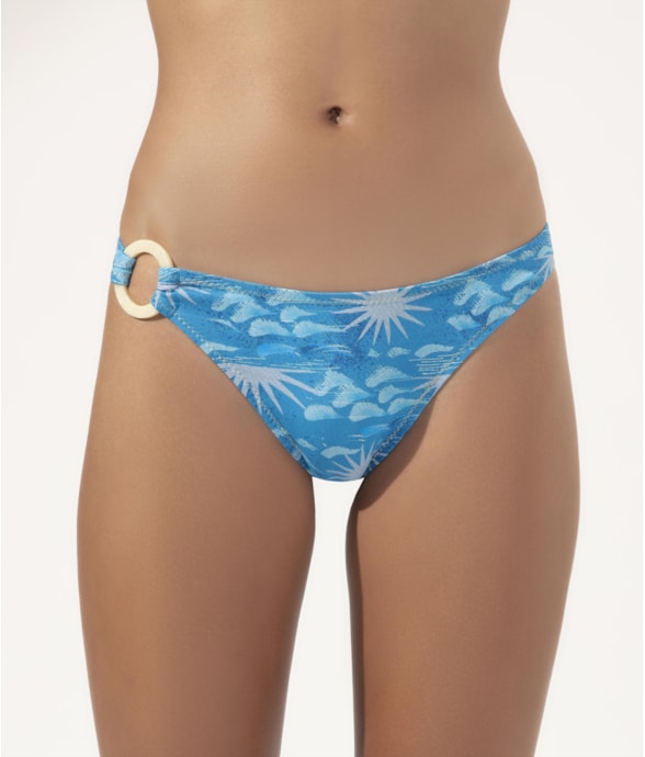 Calcinha Reta Argola La Mer Azul Claro