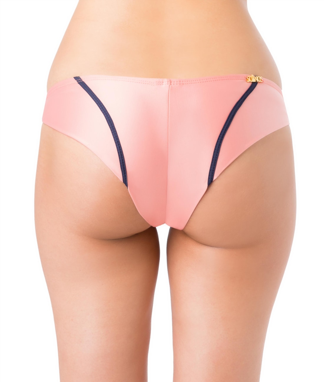 Calcinha Reta Baixa Vies Miracle Bicolor Salmao