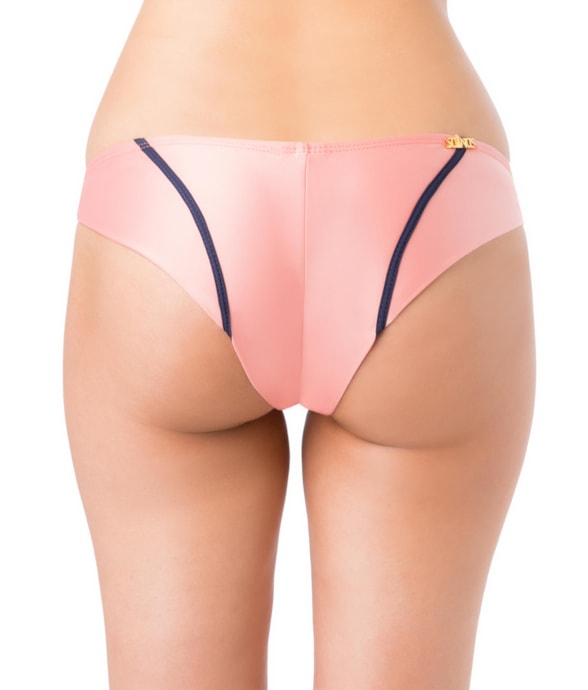 Calcinha Reta Baixa Vies Miracle Bicolor Salmao