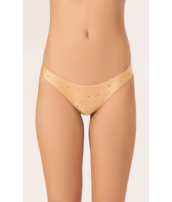 Calcinha Reta Midi Crystals By Swarovski Celebrate Areia