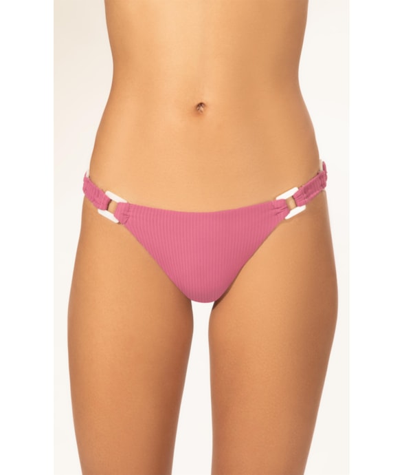 Calcinha Reta Miracle Midi Canelado Geo Rosa Velho
