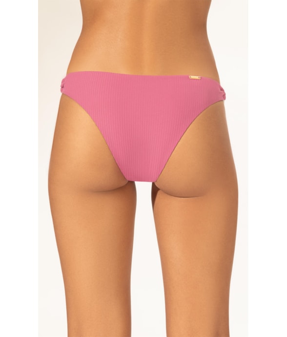 Calcinha Reta Miracle Midi Canelado Geo Rosa Velho