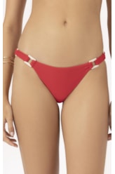 Calcinha Reta Miracle Midi Canelado Geo Vermelho