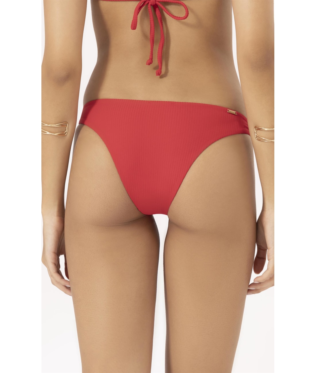 Calcinha Reta Miracle Midi Canelado Geo Vermelho