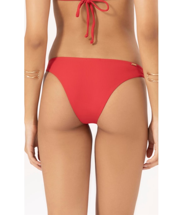 Calcinha Reta Miracle Midi Canelado Geo Vermelho