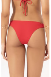 Calcinha Reta Miracle Midi Canelado Geo Vermelho