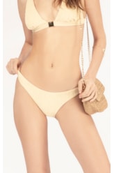 Calcinha Reta Miracle Midi Crepe Shine Amarelo Manteiga