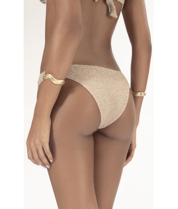 Calcinha Reta Miracle Midi Crepe Shine Marrom