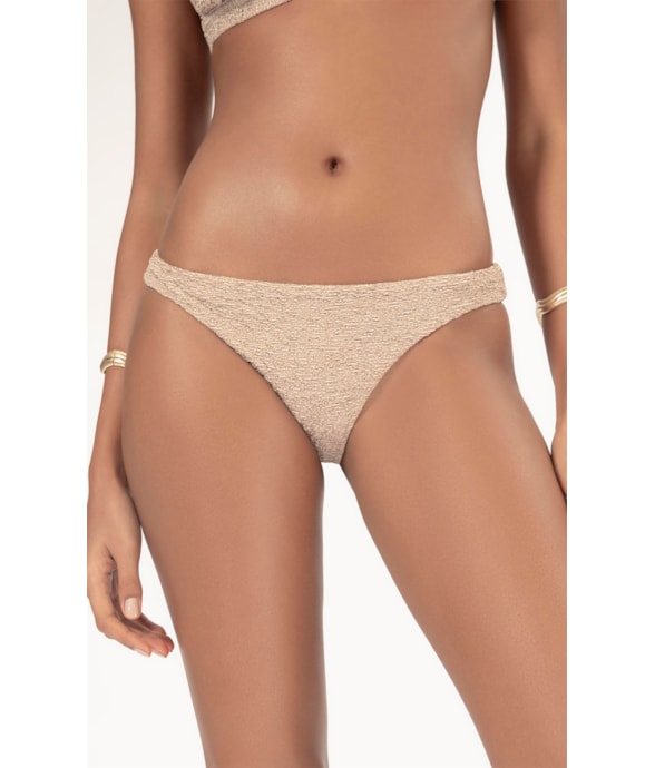 Calcinha Reta Miracle Midi Crepe Shine Marrom