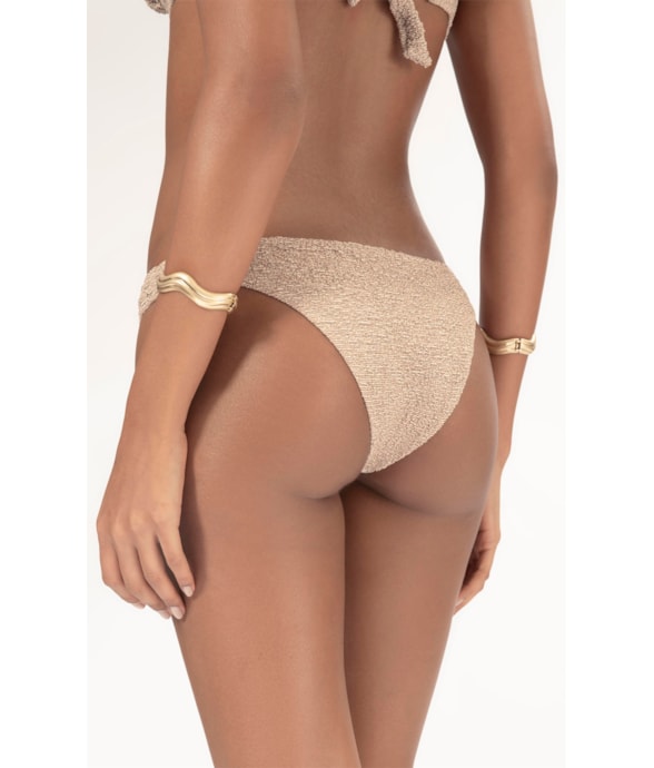 Calcinha Reta Miracle Midi Crepe Shine Marrom