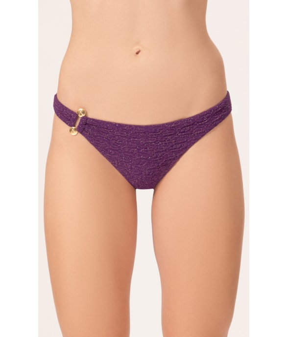Calcinha Reta Miracle Mídi Crepe Shine Roxo