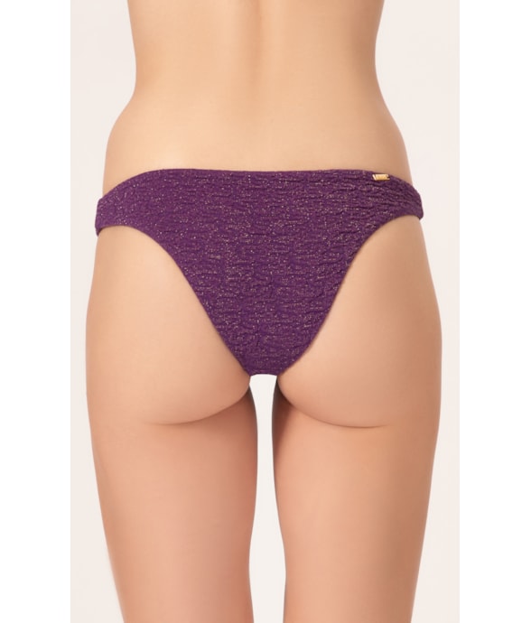 Calcinha Reta Miracle Mídi Crepe Shine Roxo