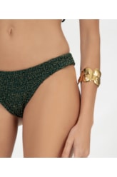Calcinha Reta Miracle Midi Crepe Shine Verde Escuro