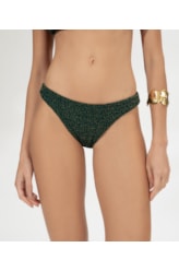 Calcinha Reta Miracle Midi Crepe Shine Verde Escuro