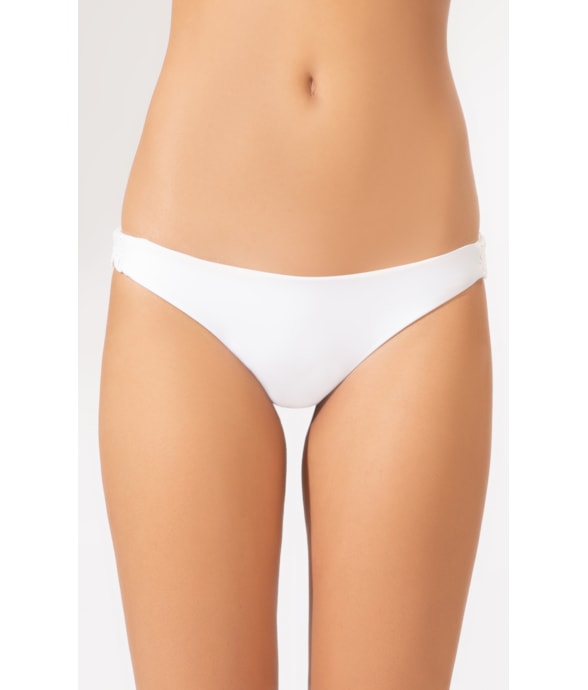 Calcinha Reta Miracle Midi Guipure Branco