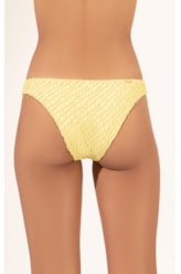 Calcinha Reta Miracle Midi Mesh Lurex Amarelo Claro